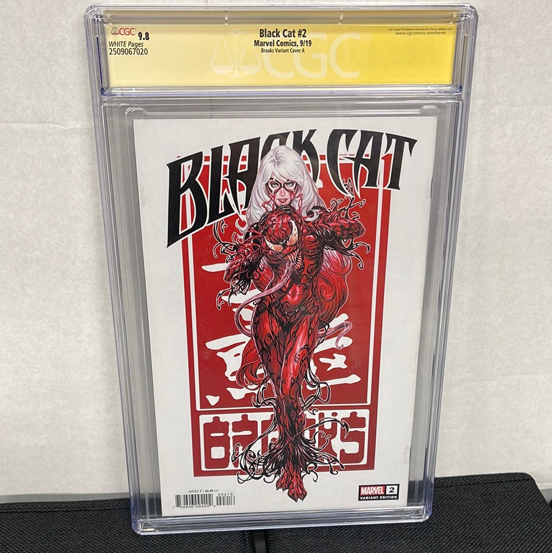 MARVEL COMICS BLACK CAT #2 CGC 9.8 SIGNED BY MARK BROOKS VARIANT A