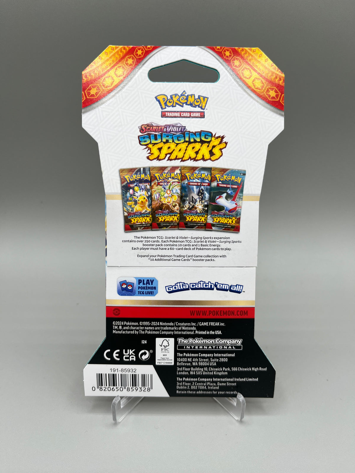 POKEMON TCG SCARLET & VIOLET SURGING SPARKS SLEEVED BOOSTER PACK