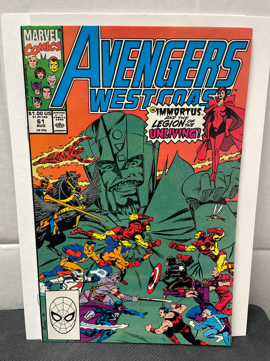 AVENGERS WEST COAST #61 (1990, KEY!) WANDA REVEALED TO BE A NEXUS LEVEL BEING! NM-