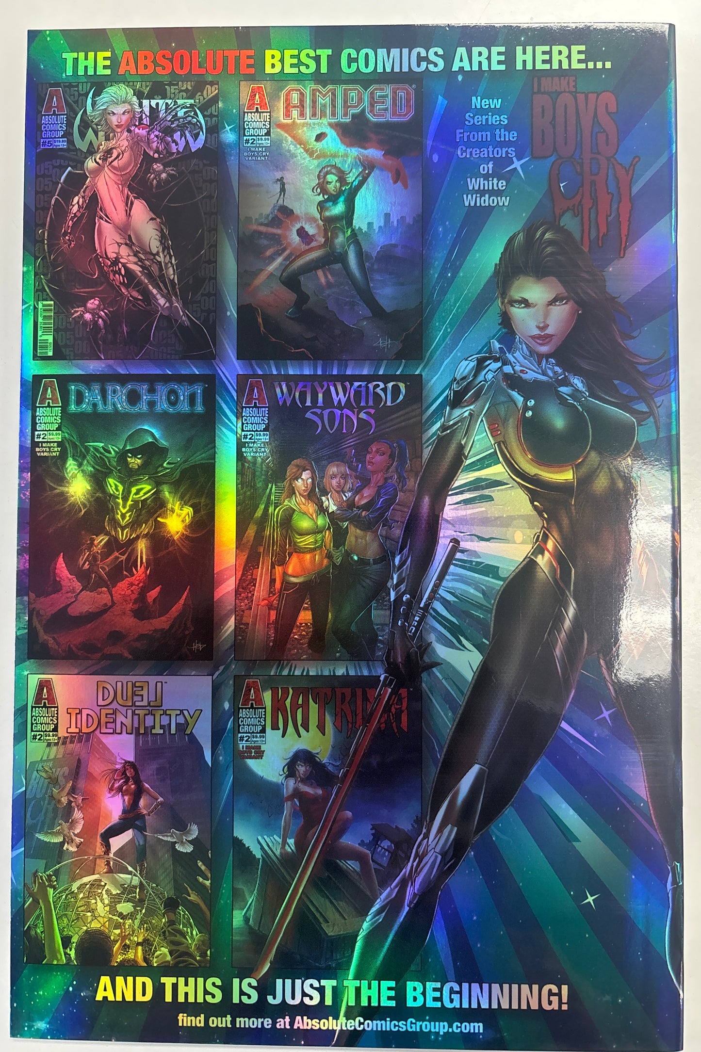 ABSOLUTE COMICS GROUP WHITE WIDOW COSPLAY EXCLUSIVE #4 SIGNED BY BENNY POWER WITH CERTIFICATE OF AUTHENTICITY