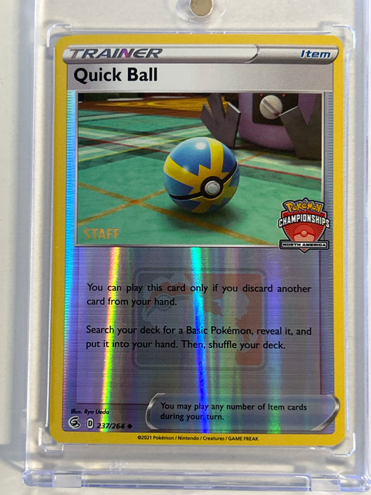POKÉMON TCG QUICK BALL REVERSE HOLO 237/264 POKÉMON LEAGUE STAFF NEAR MINT CONDITION