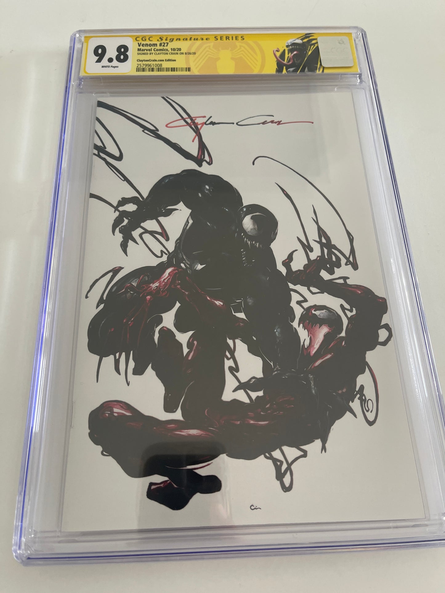 VENOM #27 SS CGC 9.8 (2020, HTF CLAYTON CRAIN VIRGIN VARIANT & SIGNED BY CRAIN!)