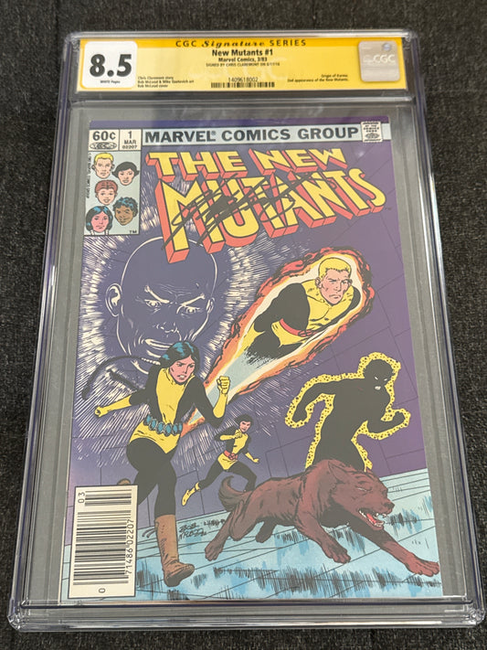 MARVEL COMICS THE NEW MUTANTS #1 SIGNED BY CHRIS CLAREMONT CGC 8.5