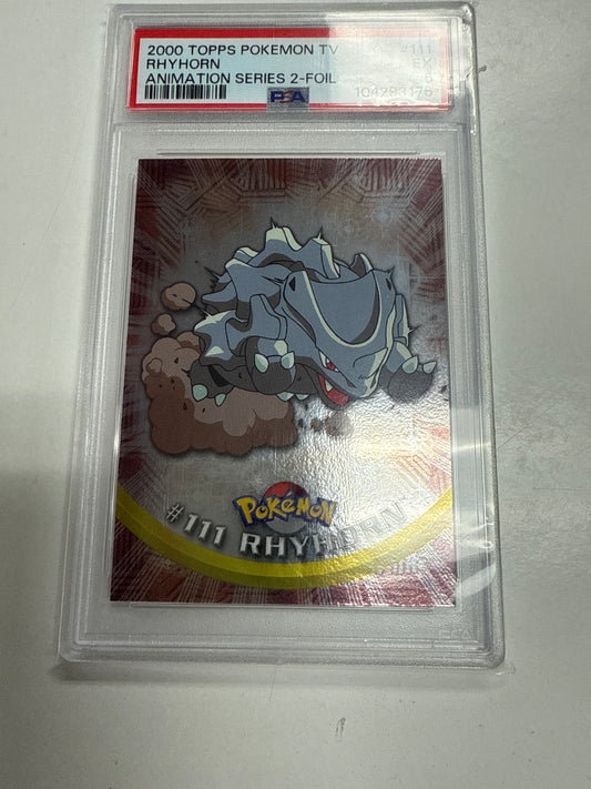 2000 TOPPS POKEMON TV RHYHORN ANIMATION SERIES 2 FOIL PSA 5