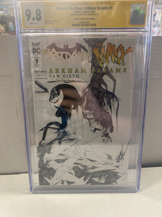 IDW/DC COMICS THE MAXX ARKHAM DREAMS #1 (2018) TORPEDO COMICS SKETCH EDITION SIGNED AND SKETCHED BY JAE LEE SS CGC 9.8 WP