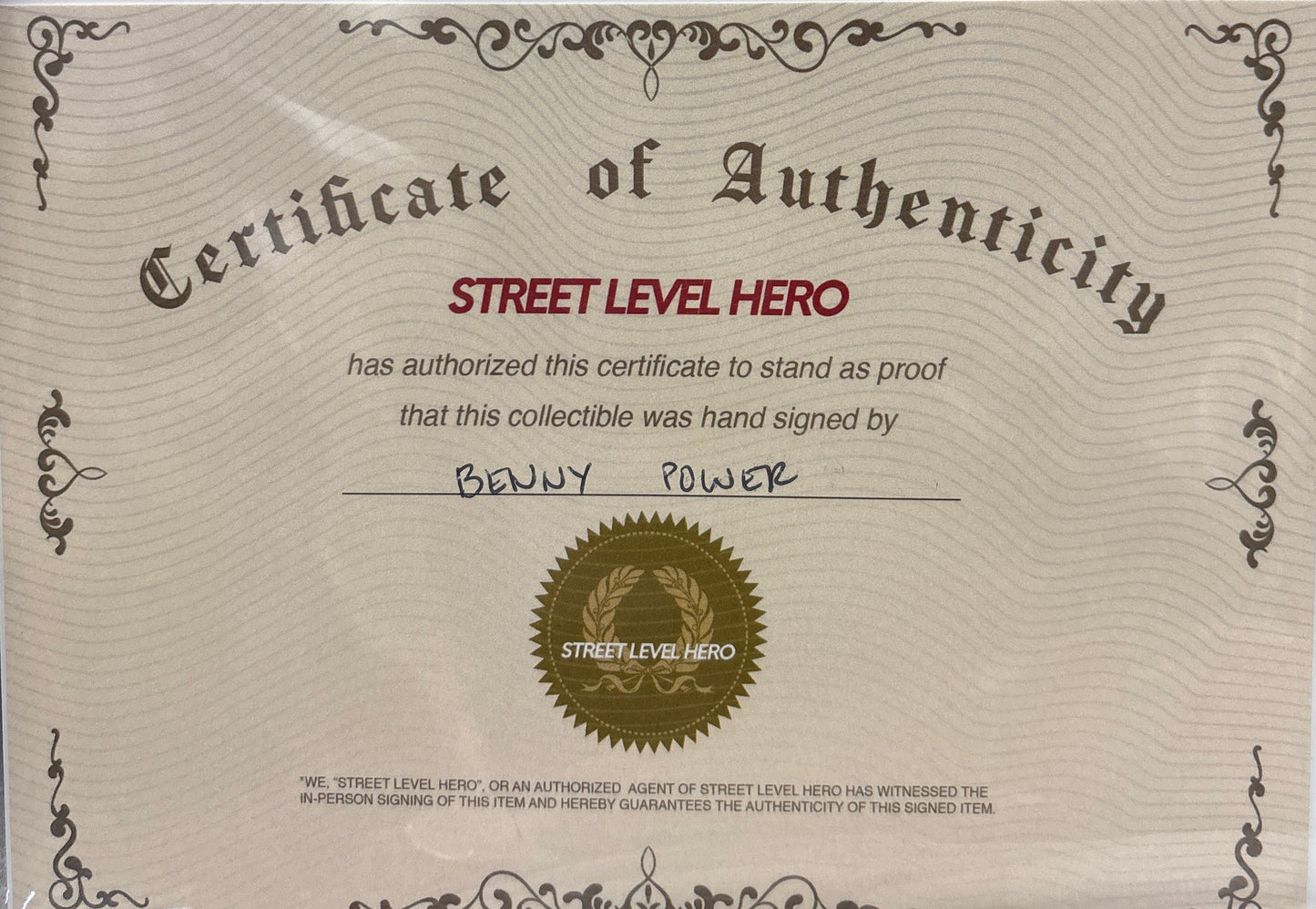 ABSOLUTE COMICS GROUP WHITE WIDOW COSPLAY EXCLUSIVE #4 SIGNED BY BENNY POWER WITH CERTIFICATE OF AUTHENTICITY