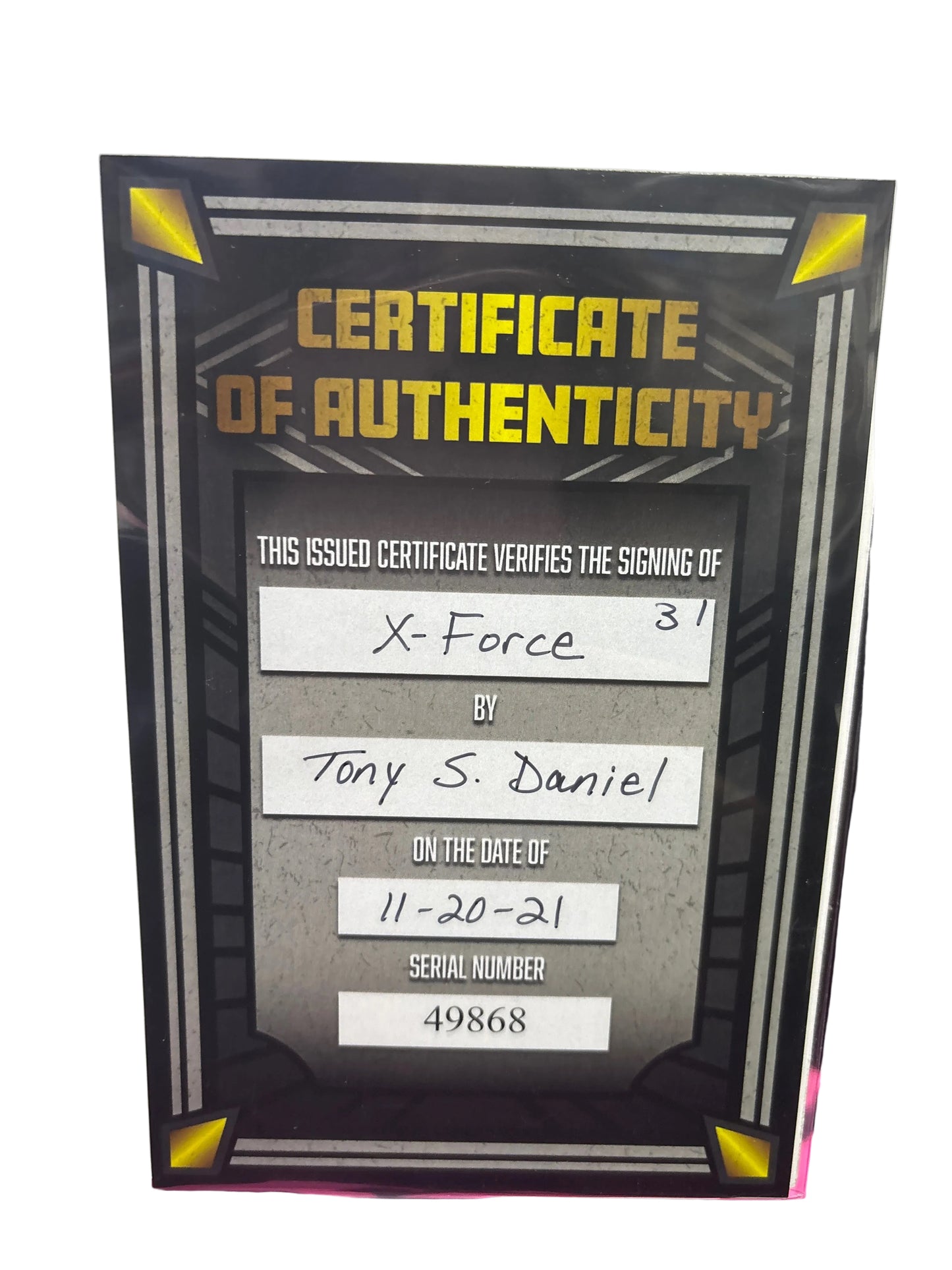 MARVEL X-FORCE #31 SIGNED BY TONY S. DANIEL WITH COA
