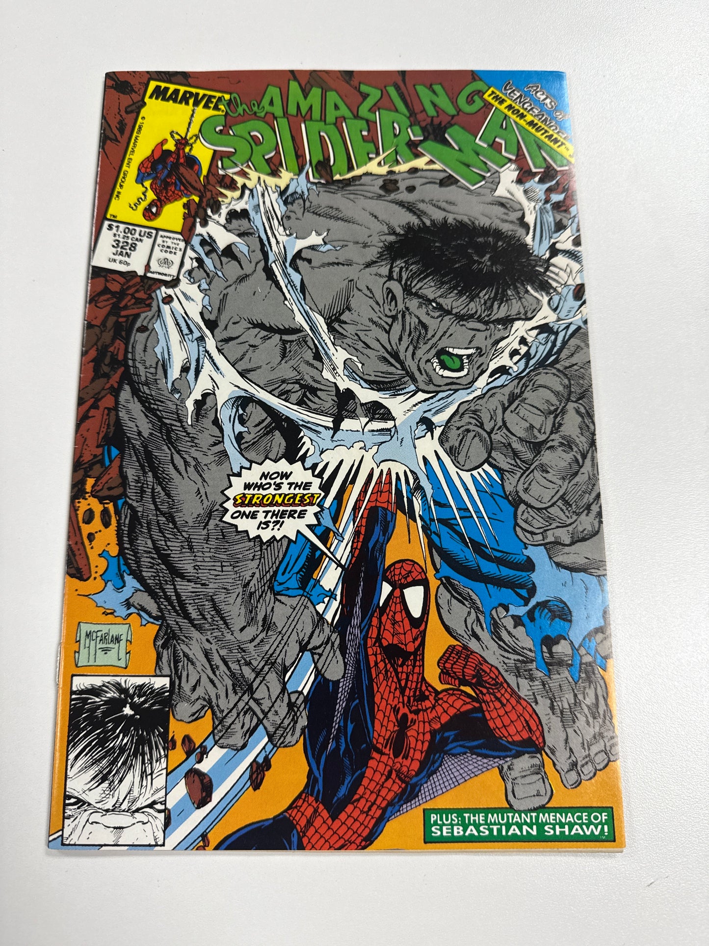 AMAZING SPIDER-MAN #328 GREY HULK LAST McFARLANE ON SPIDY INCREDIBLE NM/M