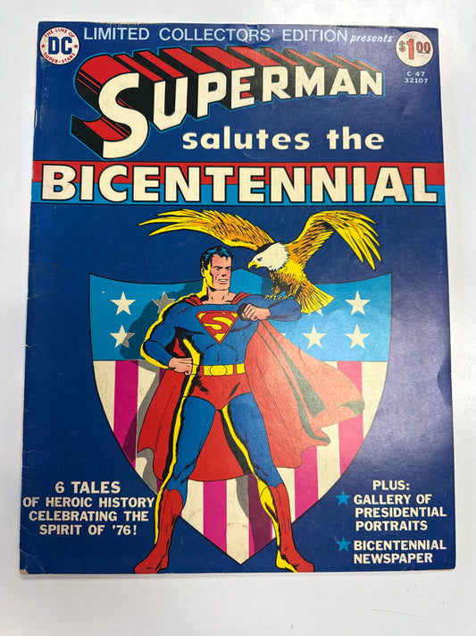 DC COMICS FAMOUS 1st EDITION NO. C 47 SUPERMAN SALUTES THE BICENTENNIAL FACSIMILE GIANT SIZED