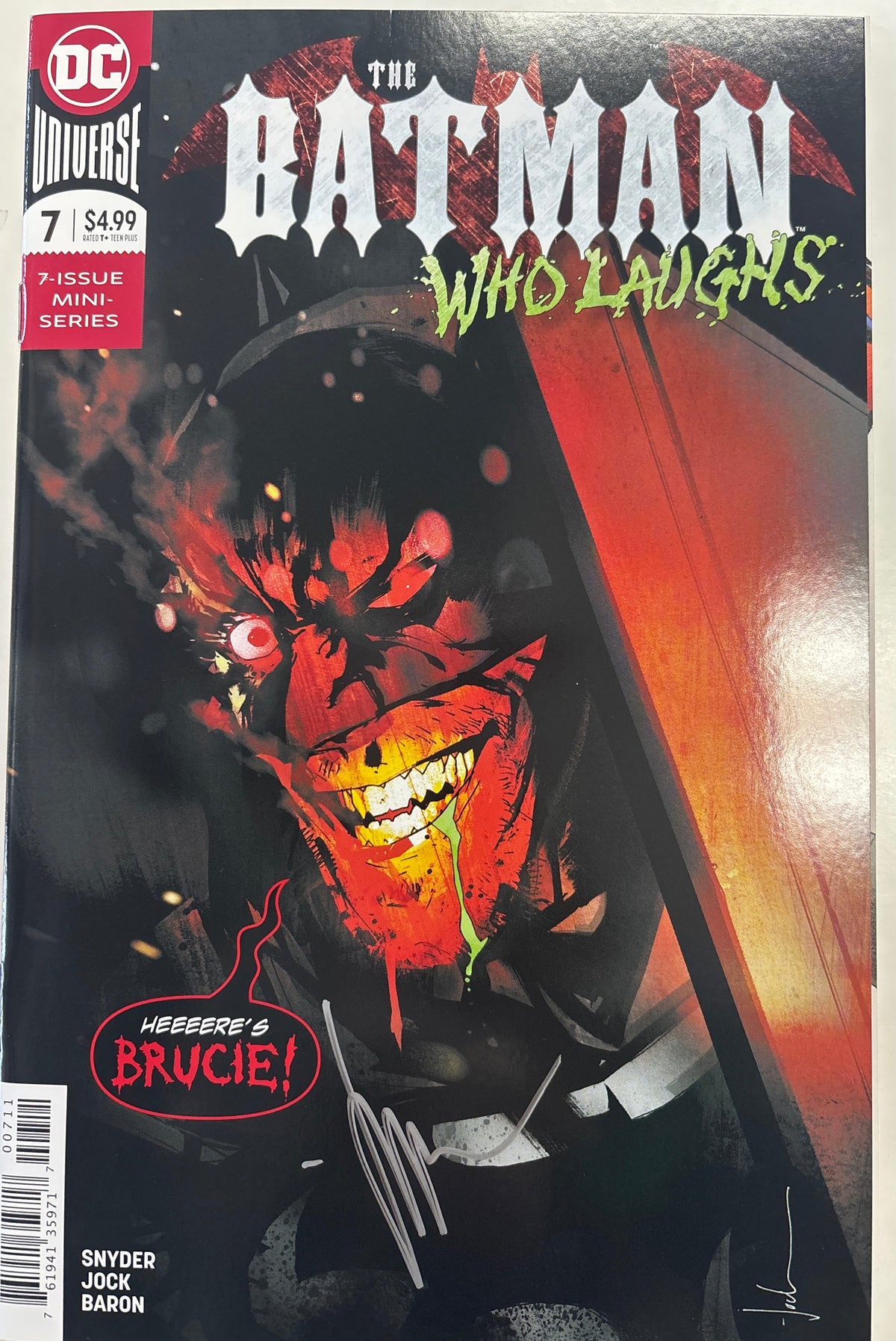 DC THE BATMAN WHO LAUGHS #7 SIGNED BY JOCK WITH CERTIFICATE OF AUTHENTICITY