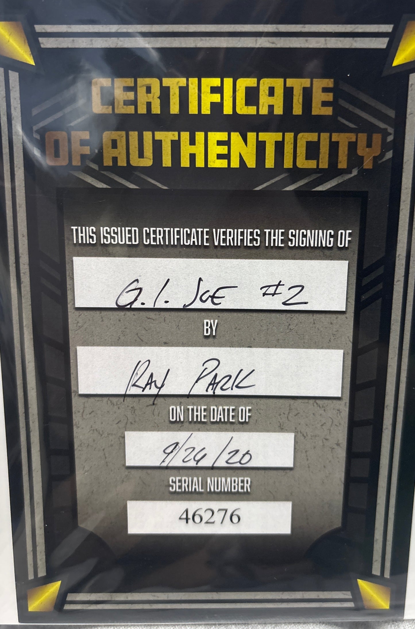 IDW GIJOE #2 SIGNED BY RAY PARK WITH CERTIFICATE OF AUTHENTICITY