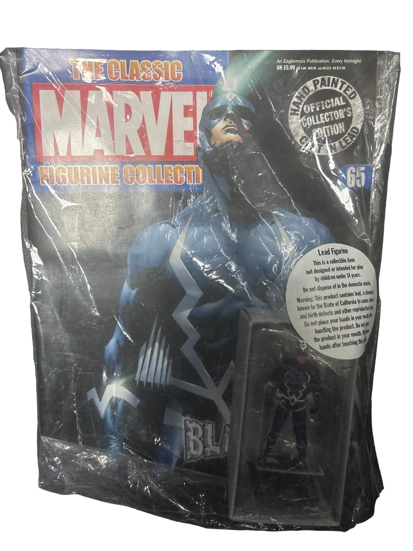 BLACK BOLT EAGLEMOSS LEAD FIGURE #65 WITH MAGAZINE MARVEL FIGURINE COLLECTION