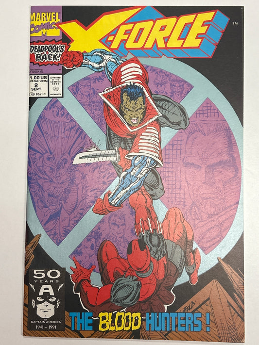 MARVEL COMICS X-FORCE 2 (1991) 2ND APPEARANCE OF DEADPOOL VERY FINE/NEAR MINT CONDITION