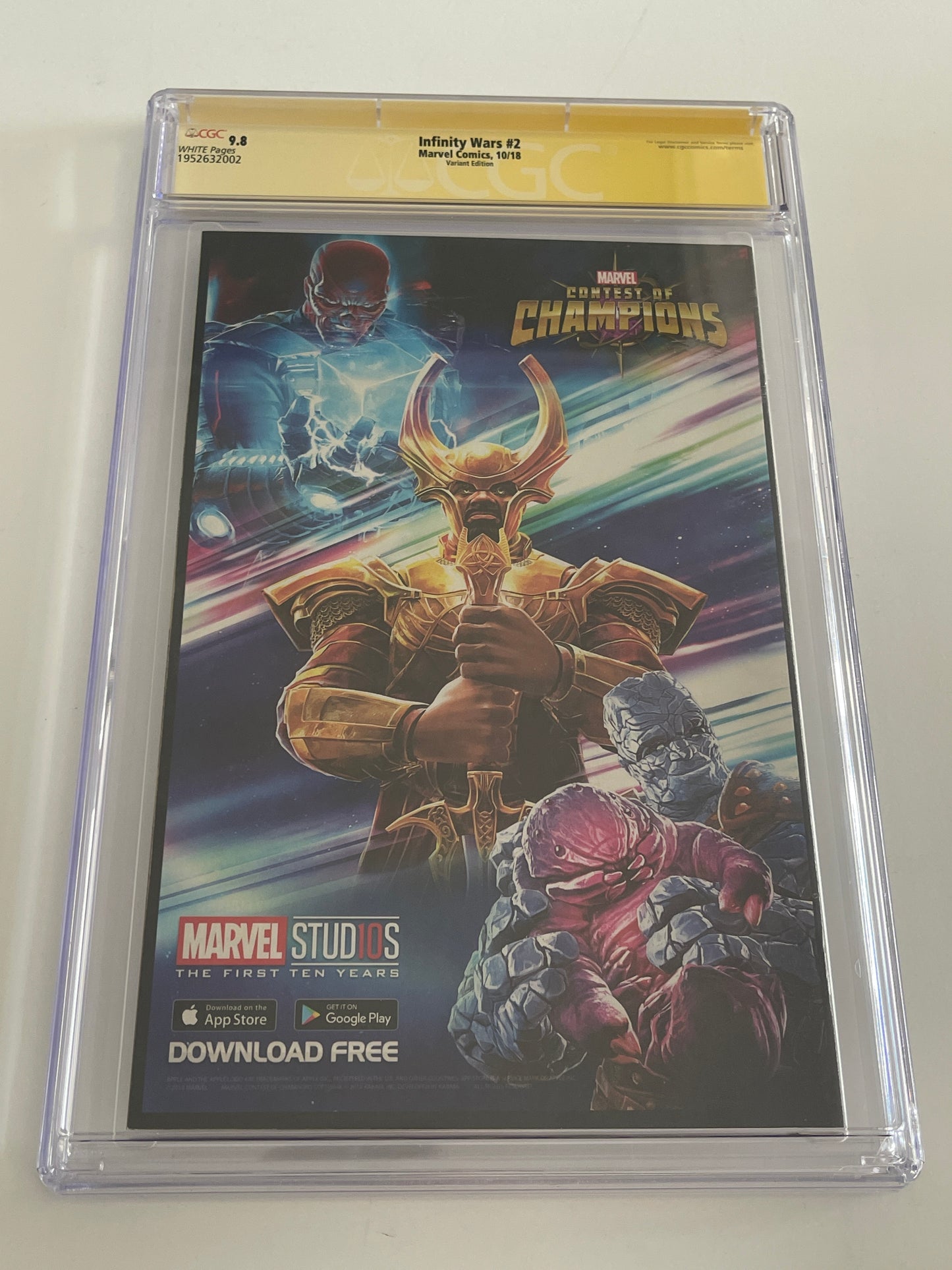 MARVEL COMICS INFINITY WARS #2 VARIANT CGC 9.8 SIGNED BY RON LIM