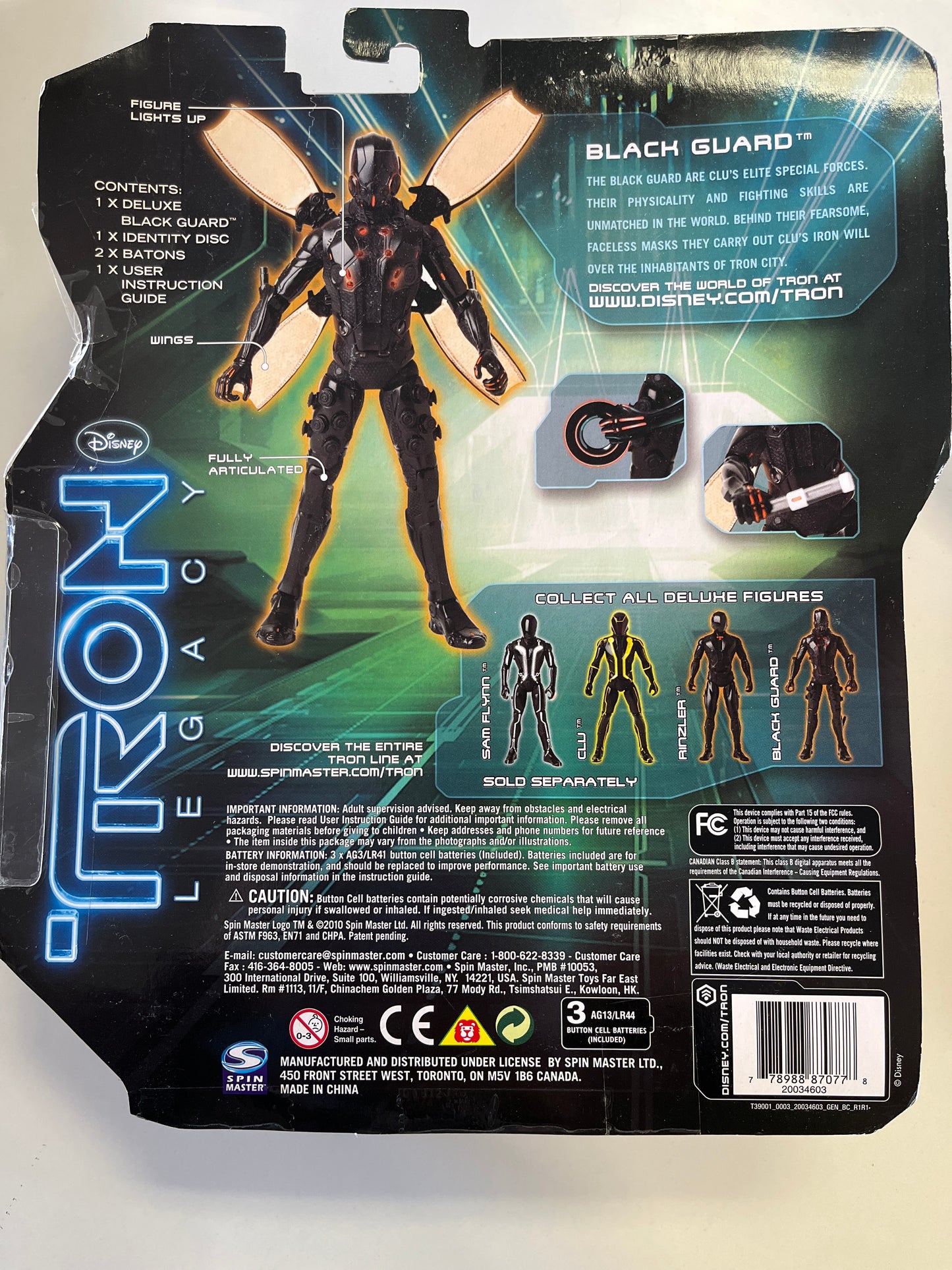 TRON LEGACY DISNEY IMPULSE PROJECTION  DELUXE BLACK GUARD DISNEY