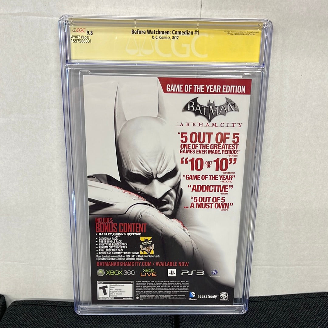 DC COMICS BEFORE WATCHMAN COMEDIAN #1 SIGNED BY JG JONE AND BRIAN AZZARELLO CGC 9.8