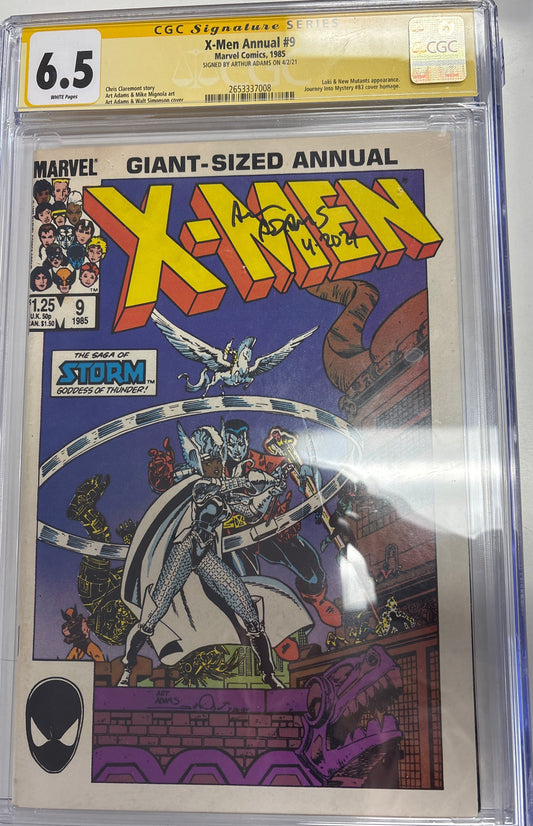 CGC SIGNATURE SERIES 6.5 MARVEL COMICS X MEN ANNUAL #9 1985 SIGNED BY ARTHUR ADAMS