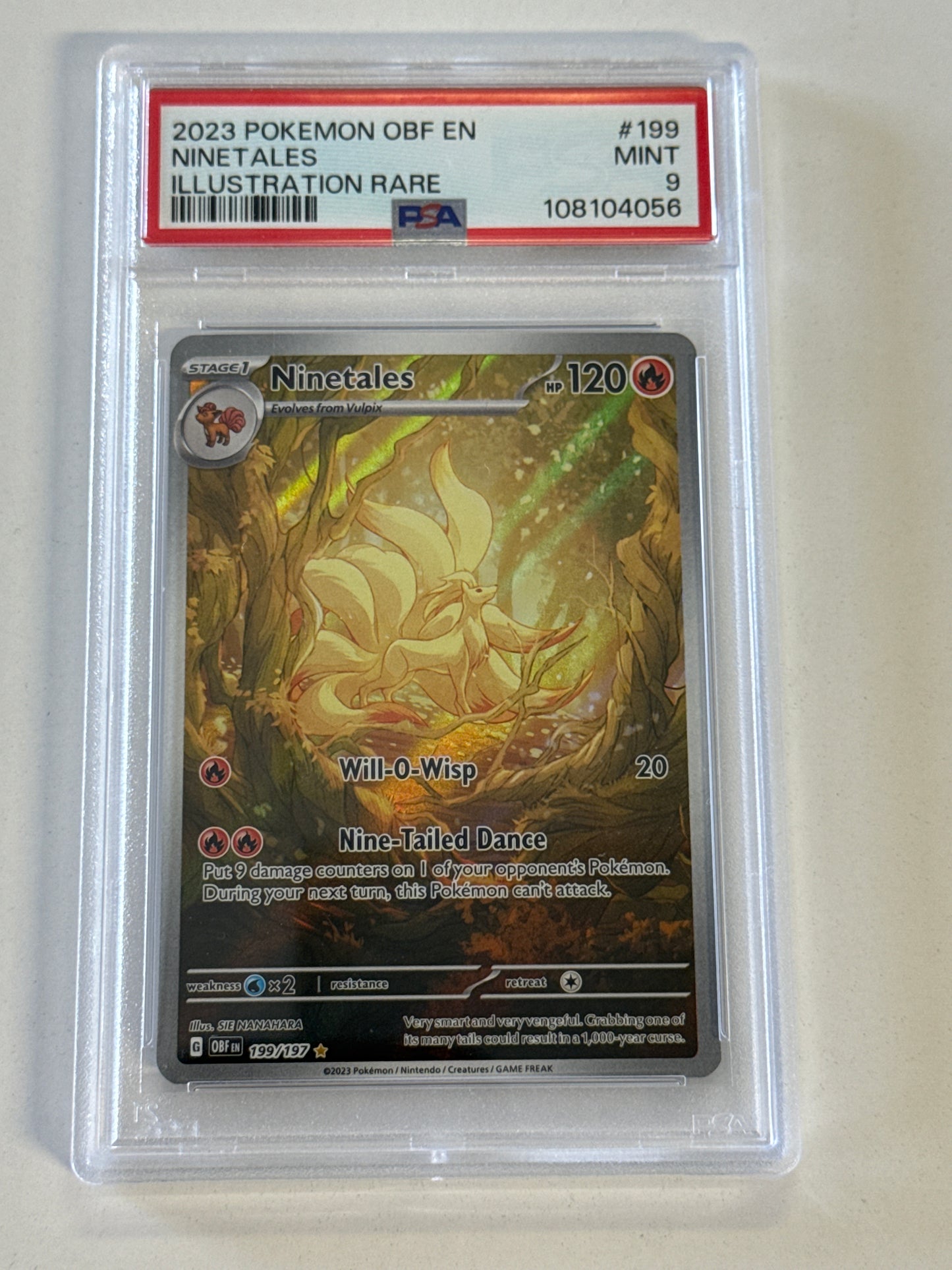 POKEMON OBSIDIAN FLAMES ILLUSTRATION RARE NINETALES PSA 9