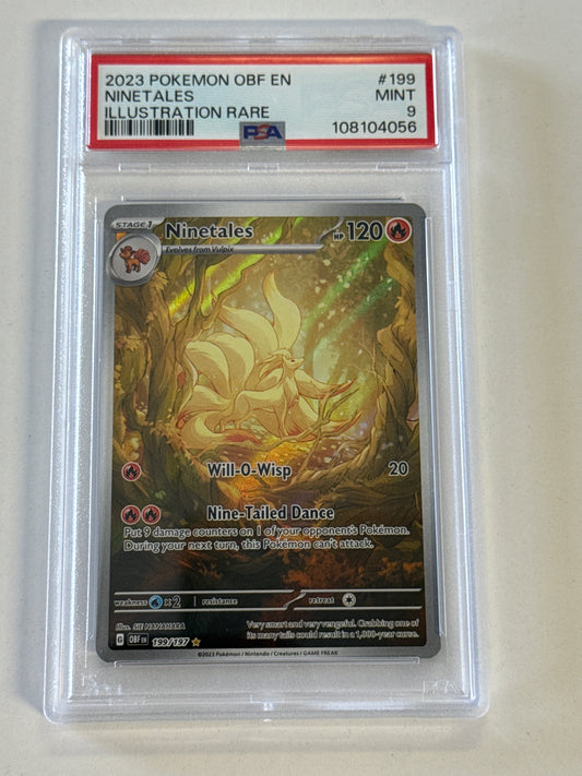 POKEMON OBSIDIAN FLAMES ILLUSTRATION RARE NINETALES PSA 9