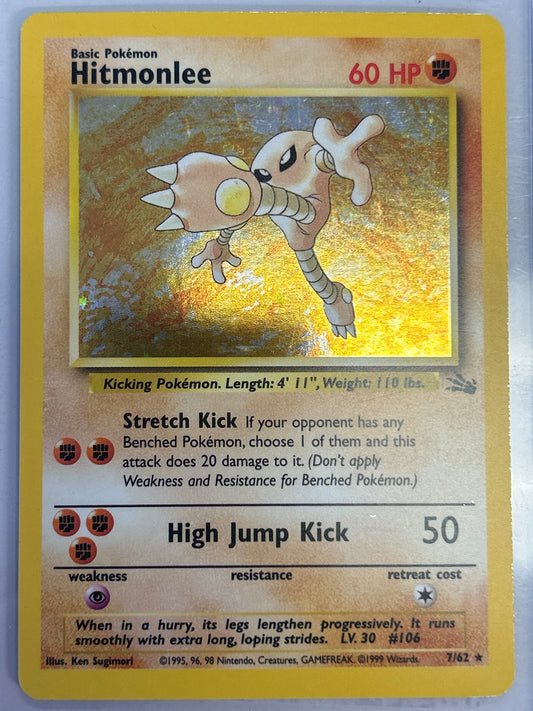 POKÉMON TCG HITMONLEE HOLO 7/62 NEAR MINT/LIGHT PLAY CONDITION