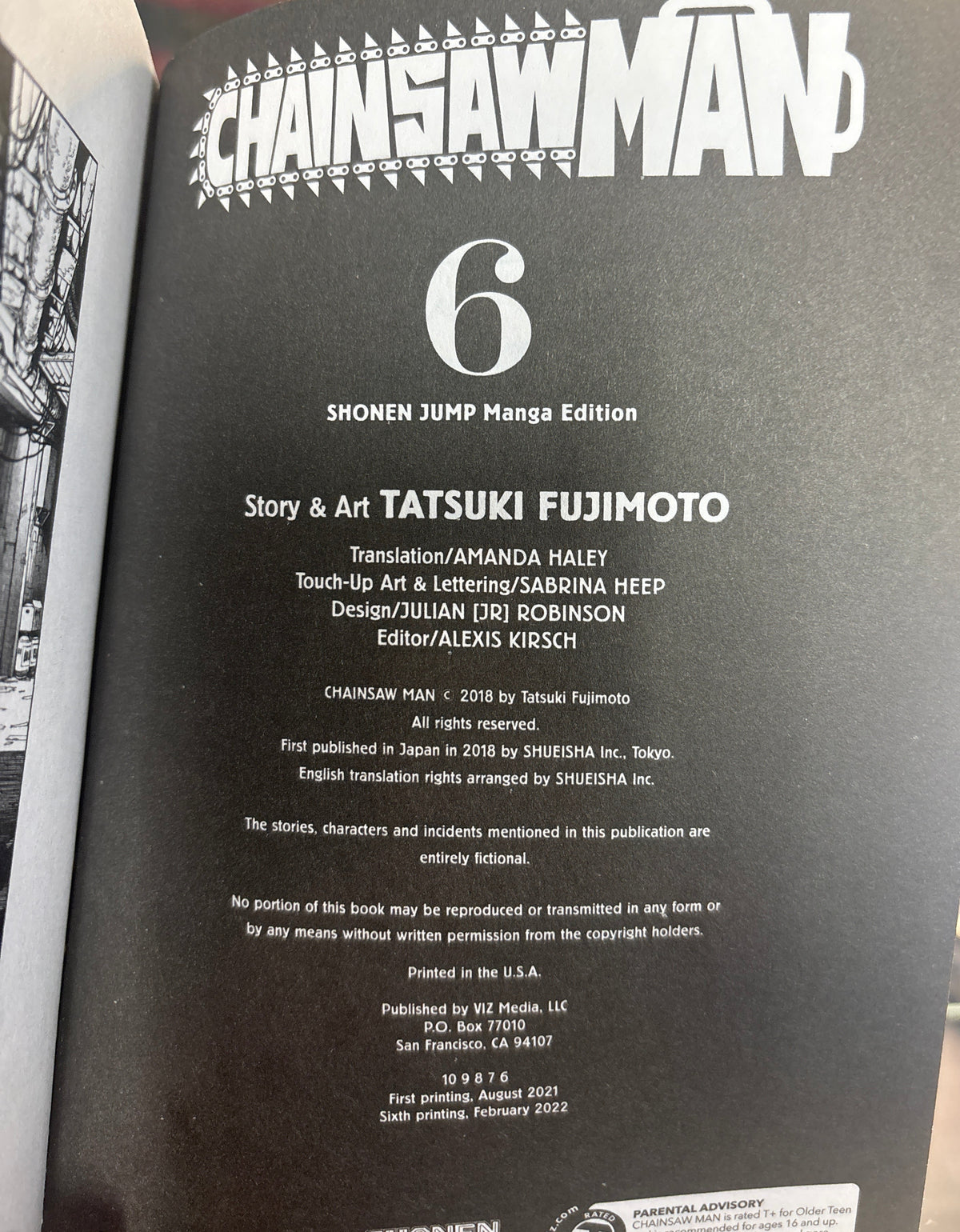 CHAINSAW MAN #6 MANGA (2021 TATSUKI FUJIMOTO) VIZ MEDIA