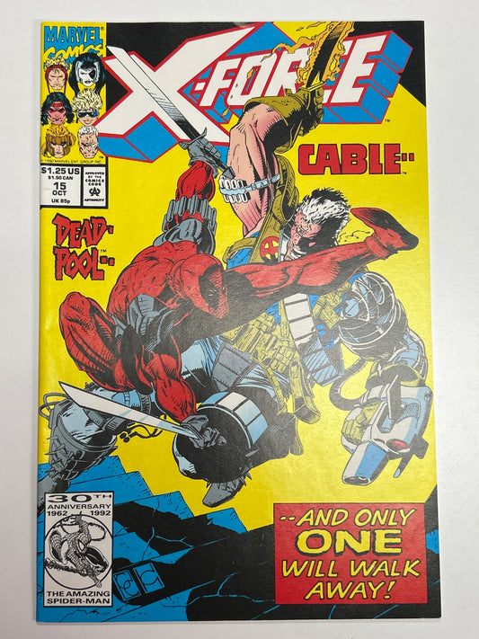 MARVEL COMICS X-FORCE 15 (1991) DEADPOOL VS CABLE NEAR MINT CONDITION