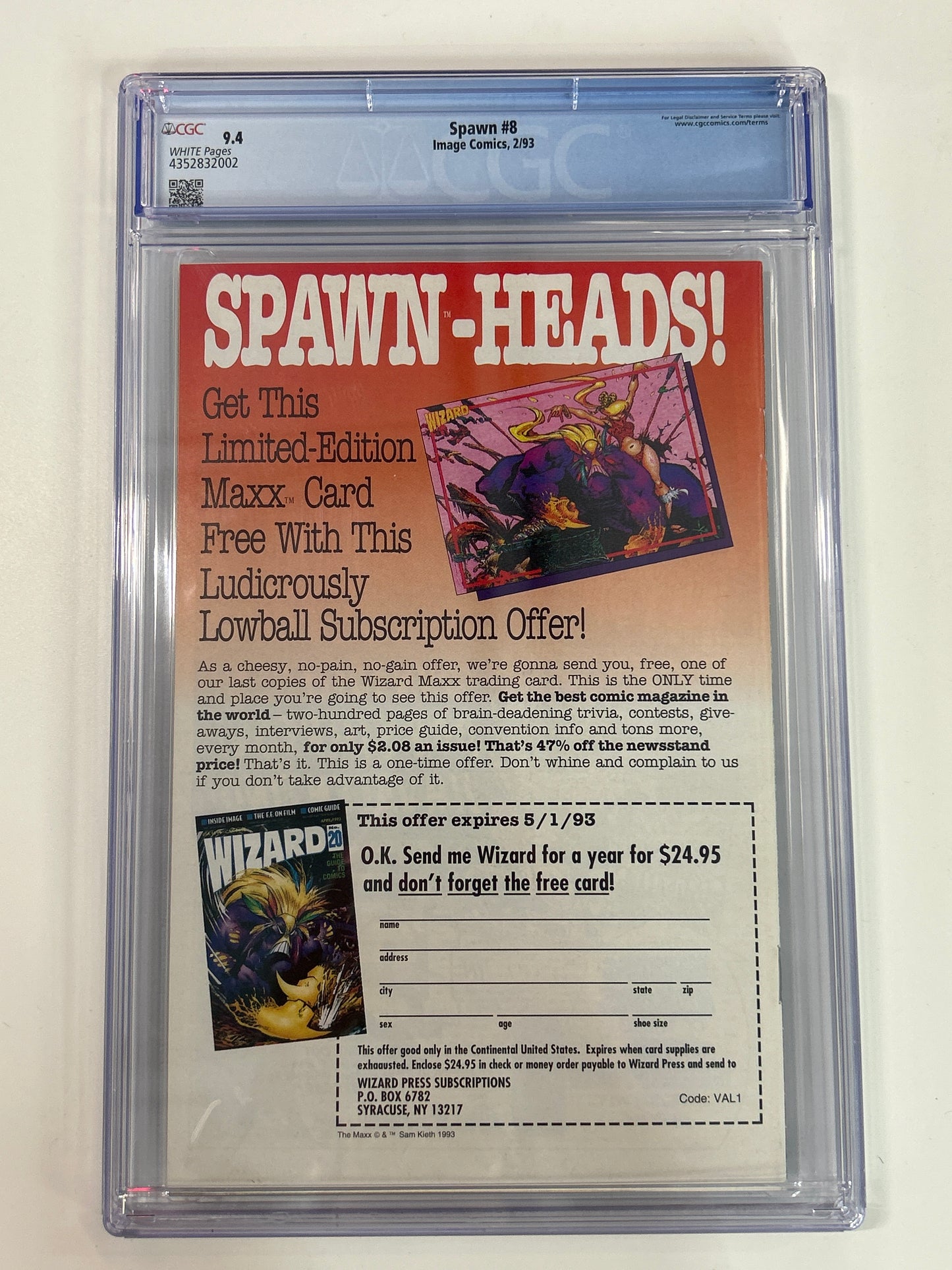 IMAGE COMICS SPAWN #8 CGC 9.4