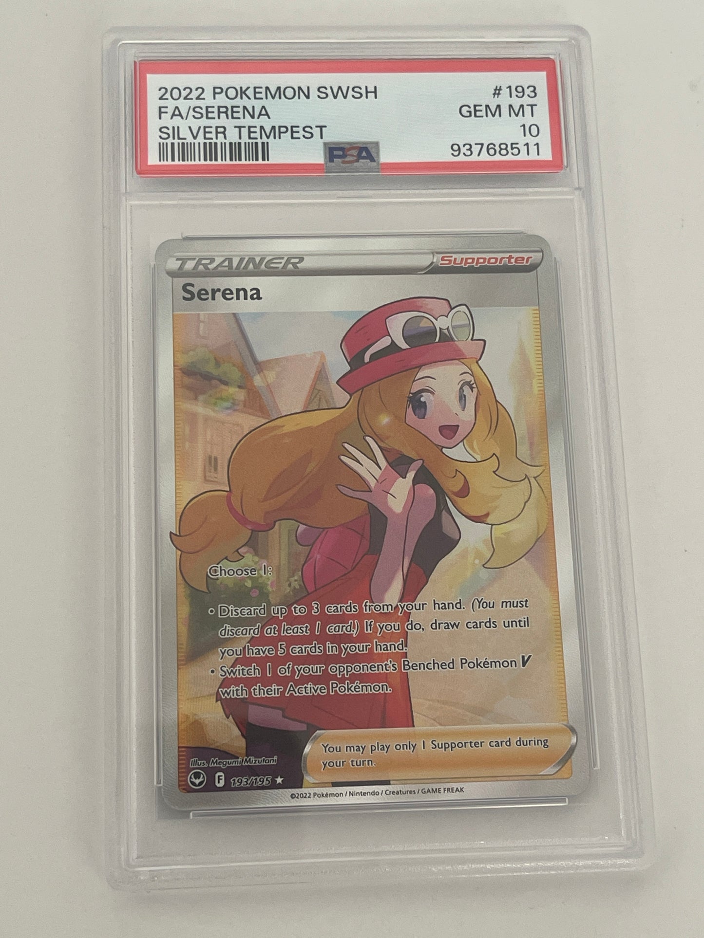 2022 POKEMON SWORD & SHIELD SERENA SILVER TEMPEST PSA 10