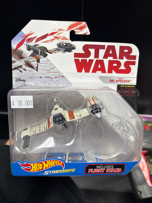 STAR WARS HOTWHEELS STARSHIPS POE’S SKI SPEEDER