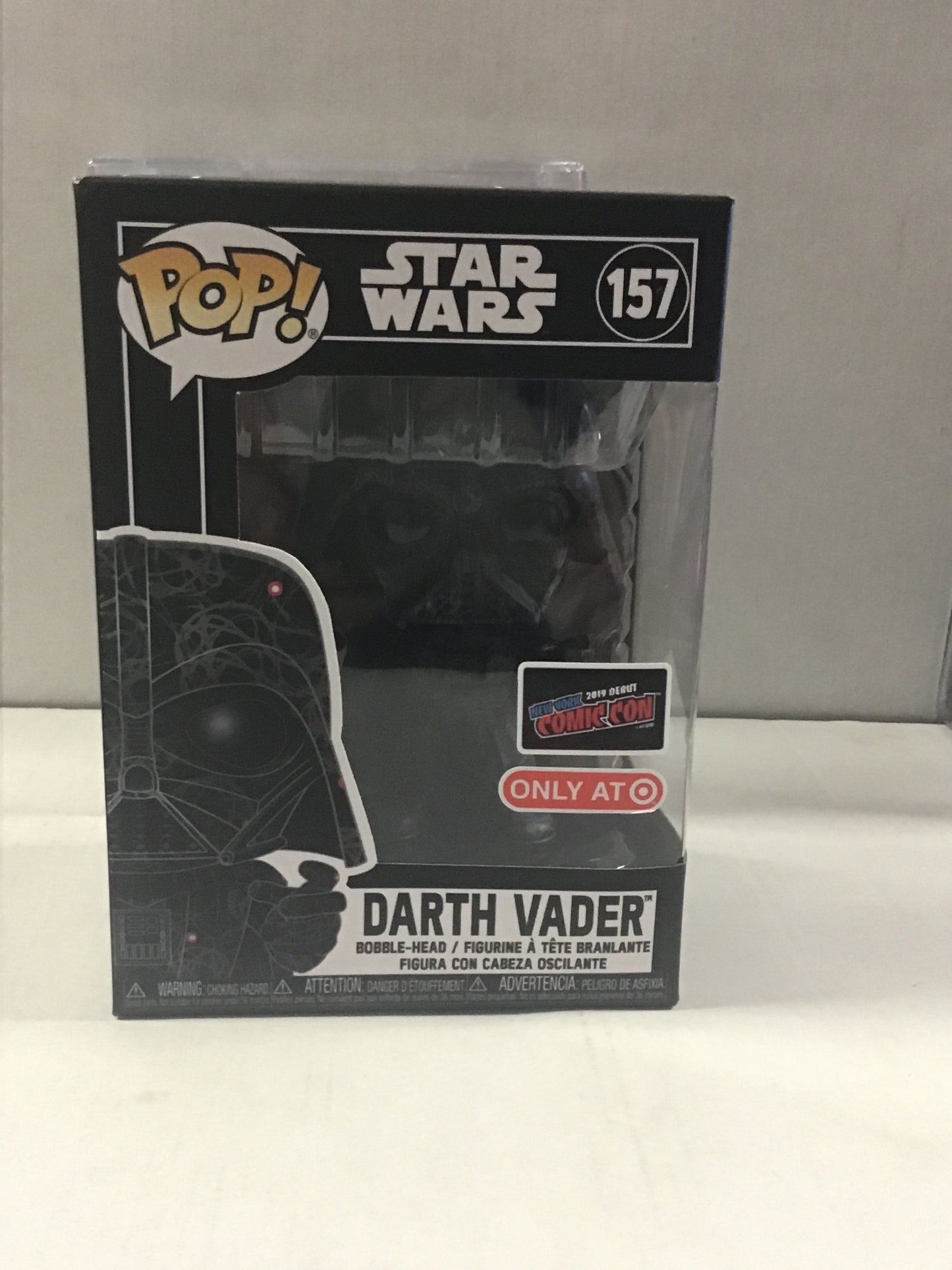 FUNKO POP STAR WARS #157 DARTH VADER (2019 NYCC COMIC CON DEBUT & TARGET EXCLUSIVE) ~ HARD PROTECTOR!