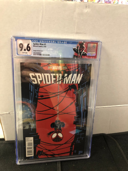 SPIDER-MAN #1 CGC 9.6 (2016, HTF SKOTTIE YOUNG VARIANT & CUSTOM CGC LABEL!)