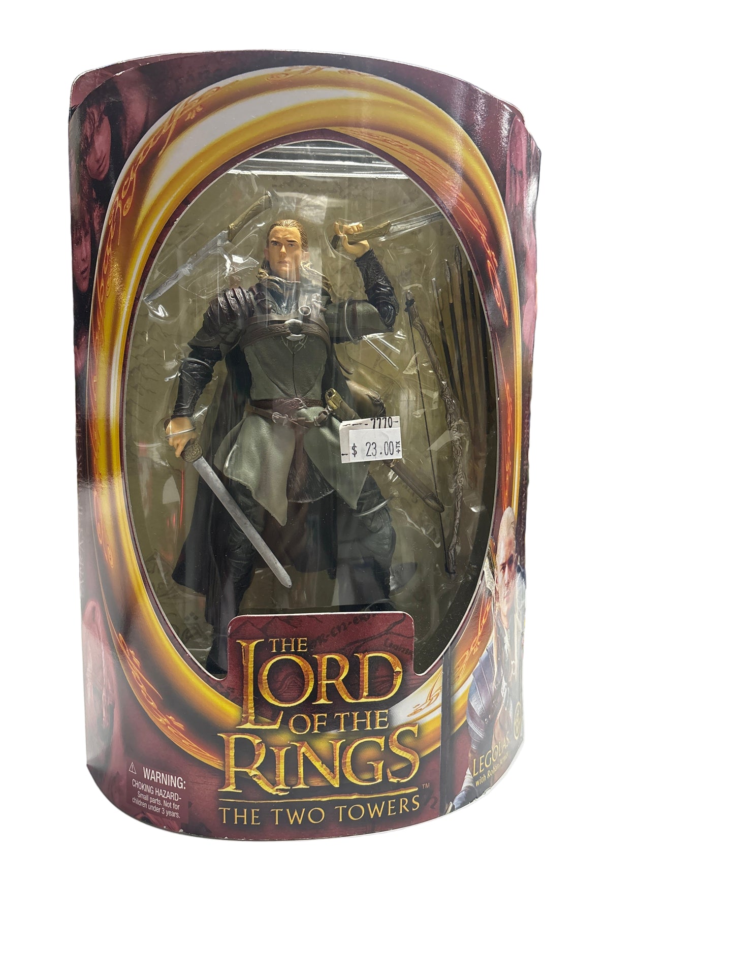 THE LORD OF THE RINGS THE TWO TOWERS LEGOLAS WITH ROHAN ARMOR ACTION FIGURE TOY BIZ