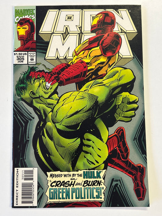 MARVEL COMICS IRON MAN #305 (1994, HULK VS HULKBUSTER ARMOR, HULKBUSTER FIRST APPEARANCE) NEAR MINT