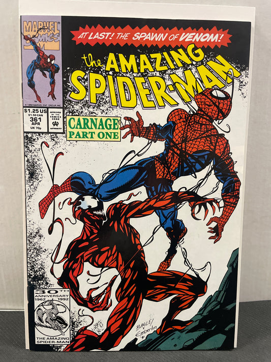 AMAZING SPIDER-MAN #361 (1992, KEY COMIC 1st FULL CARNAGE APPEARANCE!) NM/MINT