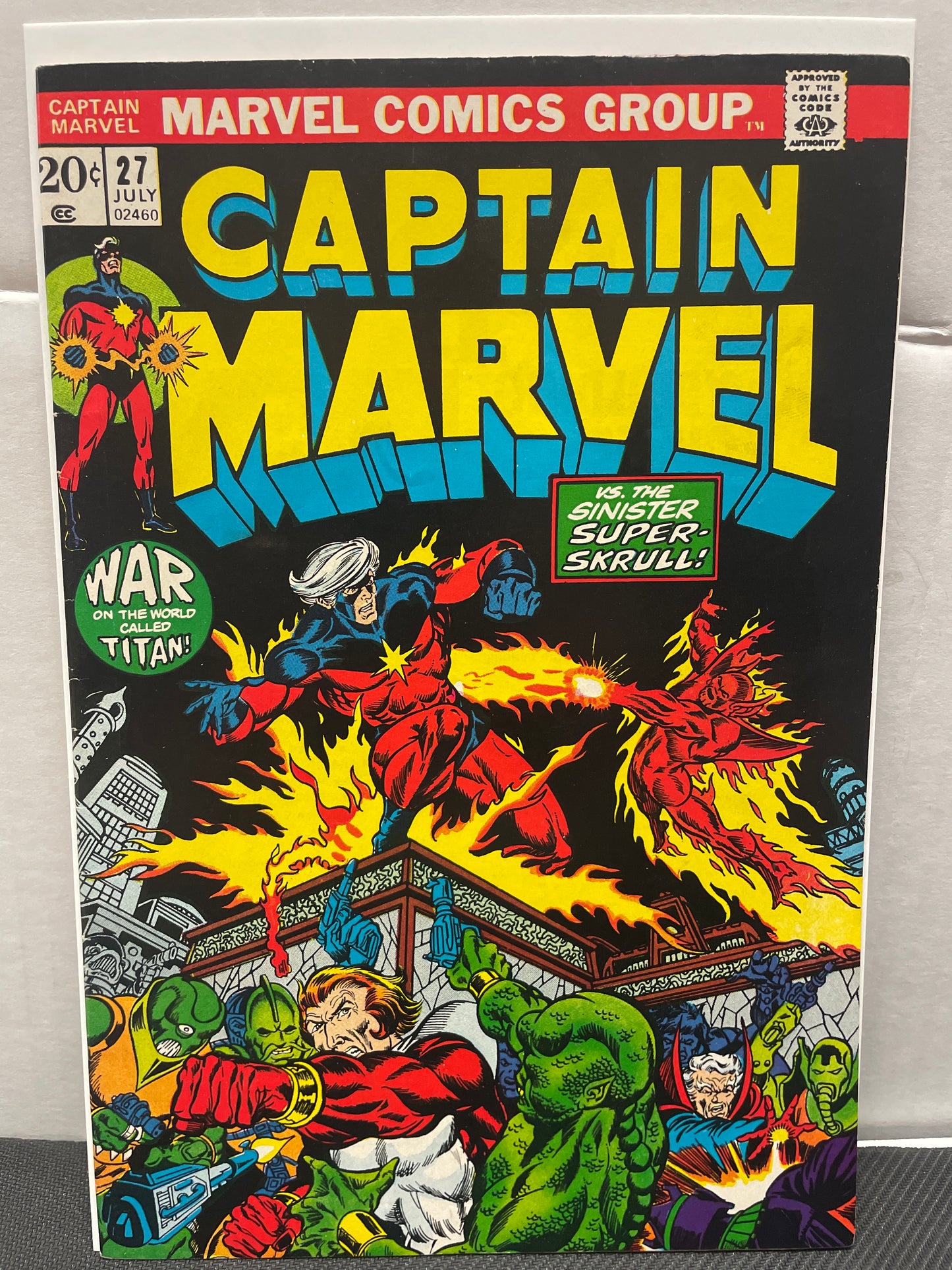 CAPTAIN MARVEL #27 (MARVEL KEY COMIC 1973, 2nd DRAX APPEARANCE! 1st APPEARANCE OF DEATH & EROS!) VF/NM