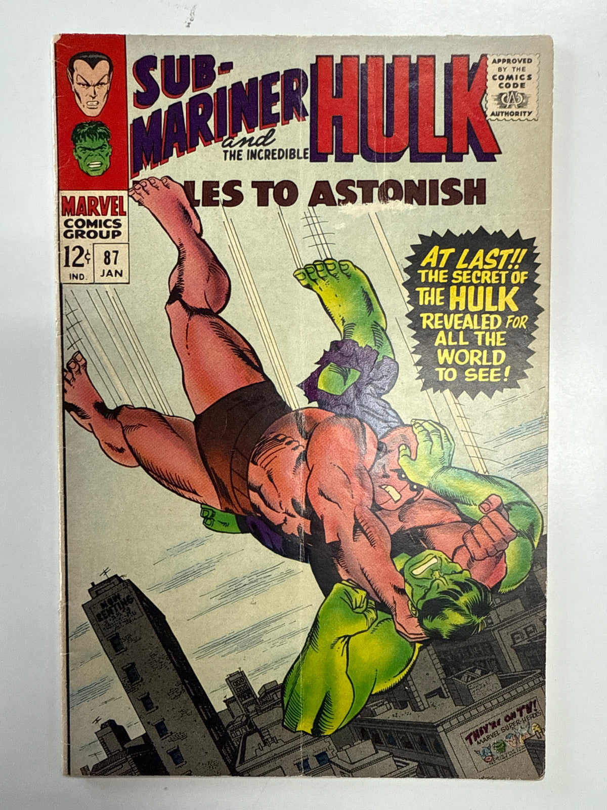 MARVEL COMICS Tales to Astonish 87 Hulk cover Namor Silver Age Marvel 1967 Stan Lee comic book