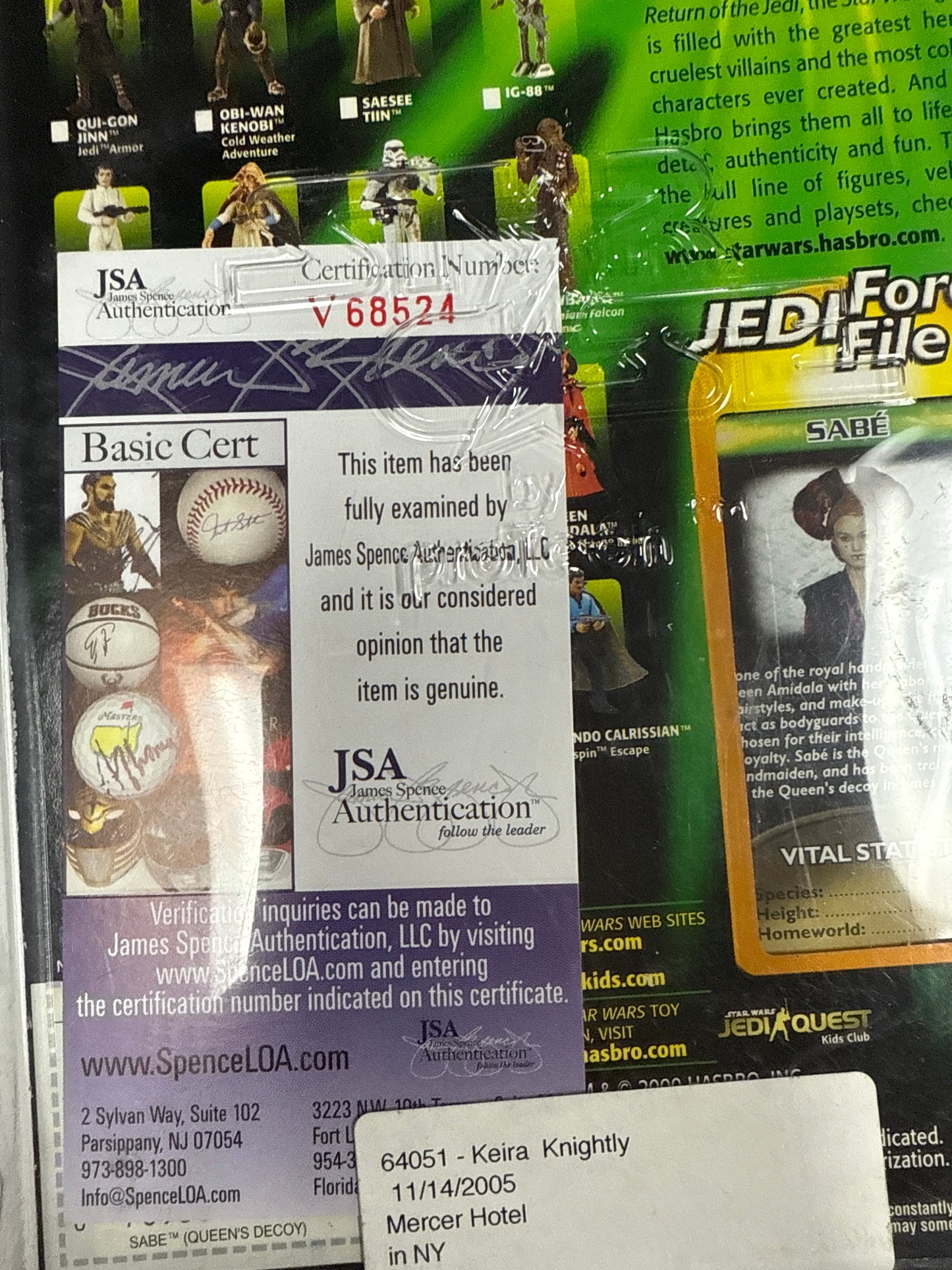 Hasbro Star Wars Power Of The Jedi Sabe Queens Decoy Action Figure Collection 2 SIGNED WITH CERT  KIERA KNIGHTLY