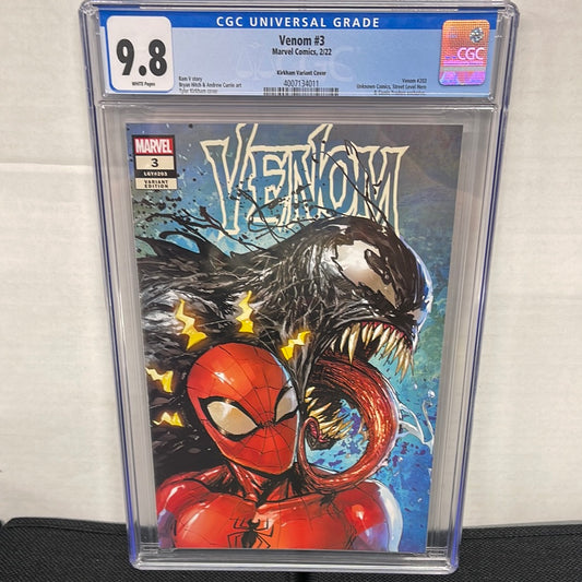 MARVEL COMICS VENOM #3 CGC 9.8 KIRKHAM VARIANT COVER