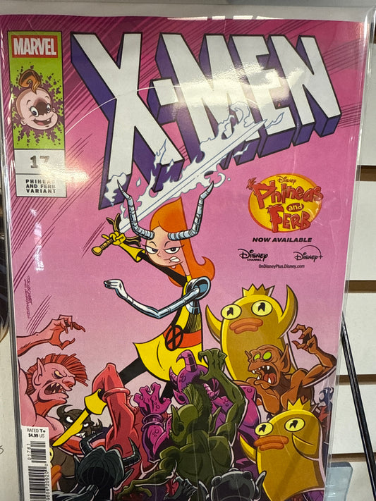 MARVEL COMICS X-MEN #17 phinneas and Ferb cover