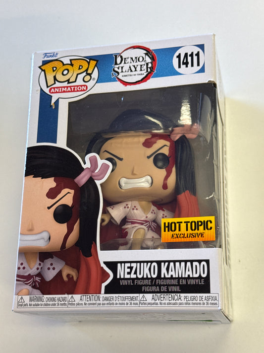 FUNKO POP ANIMATION DEMON SLAYER NEZUKO KAMADO HOT TOPIC EXCLUSIVE 1411 GOOD CONDITION IN BOX