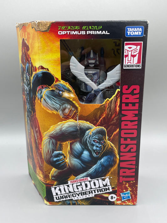TRANSFORMERS KINGDOM - WAR FOR CYBERTRON TRILOGY OPTIMUS PRIMAL HASBRO FIGURE! CIB VERY NICE!