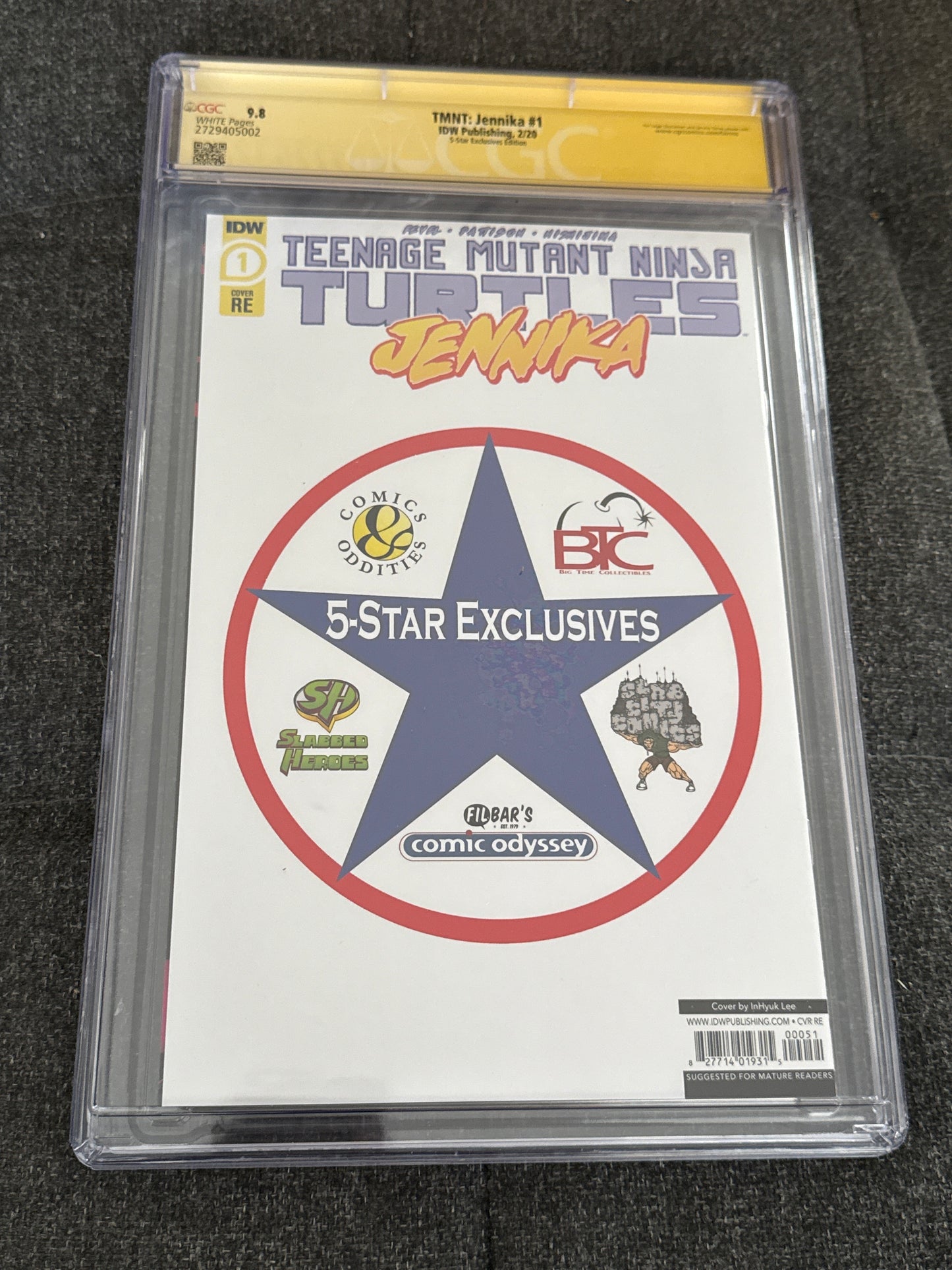 IDW TMNT JENNIKA #1 5-STAR EXCLUSIVE VIRGIN SIGNED INHYUK LEE CGC 9.8