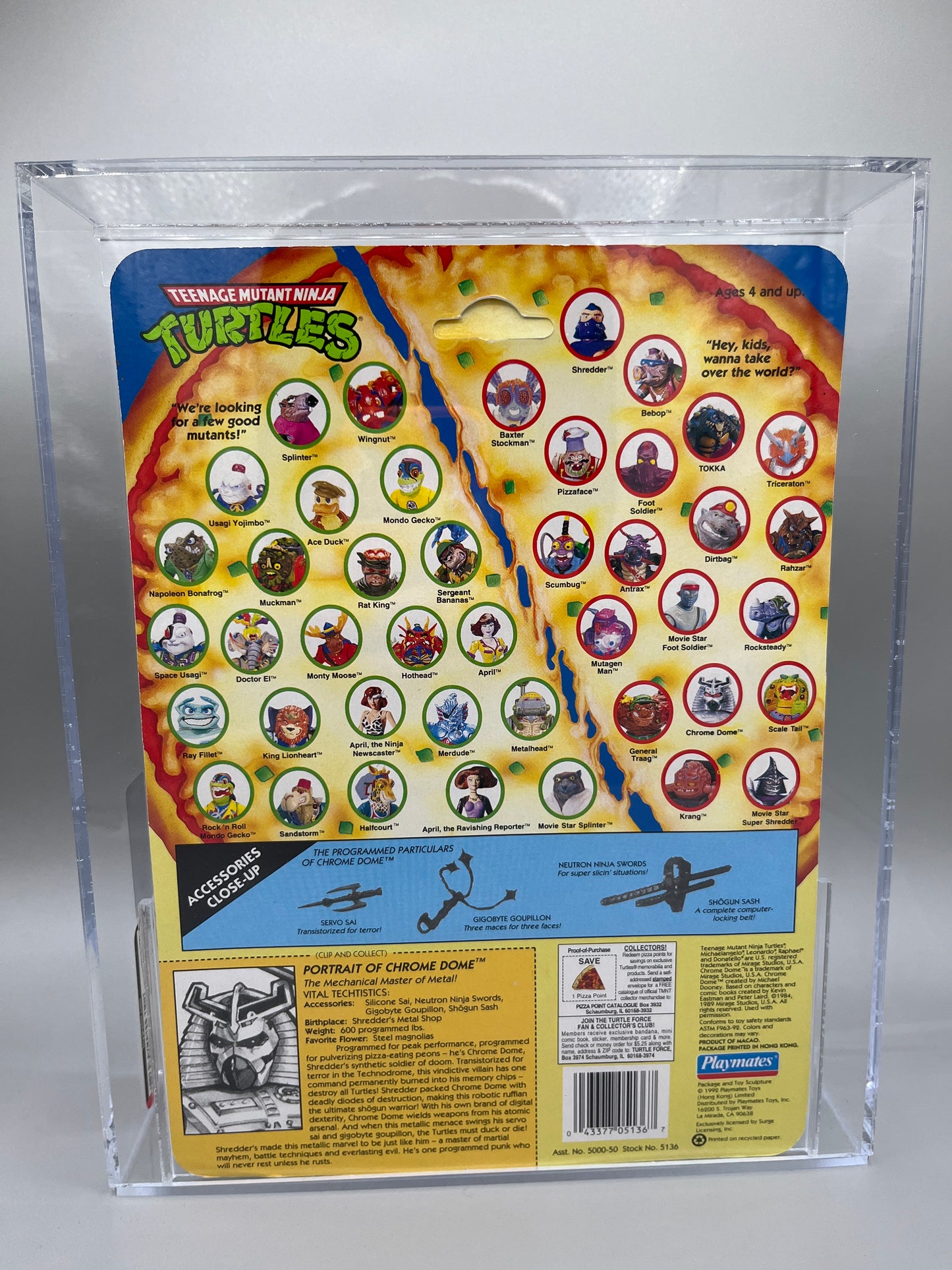 1992 Playmates TMNT Chrome Dome graded 90