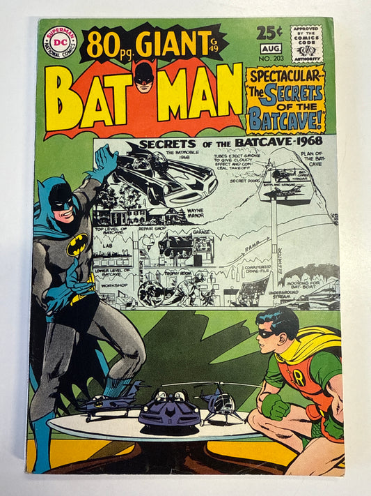 DC COMICS BATMAN #203 80PG GIANT SECRETS OF THE BATCAVE VG CONDITION