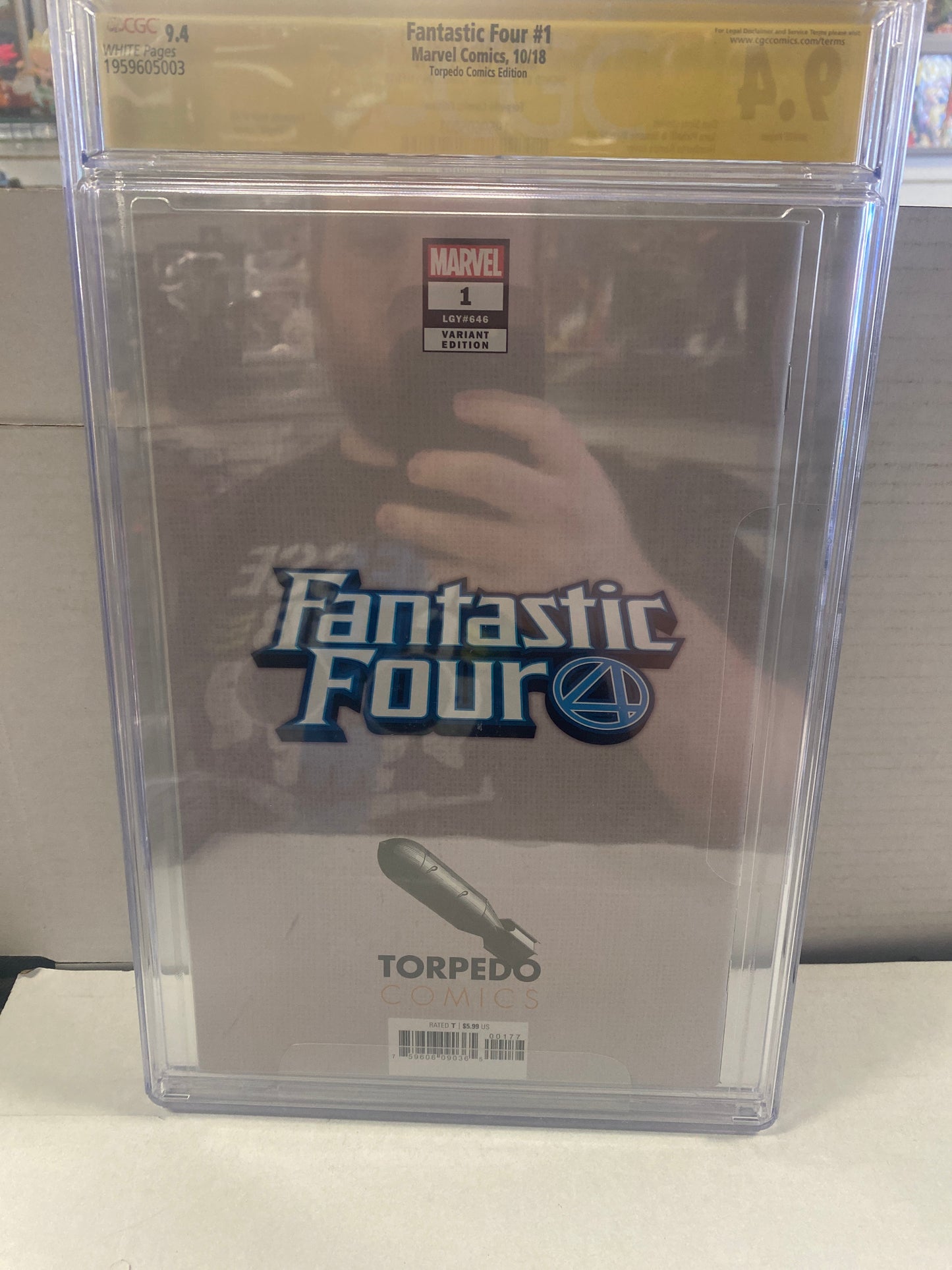 MARVEL COMICS FANTASTIC FOUR #1 (2018) TORPEDO COMICS EDITION SIGNED BY HUMBERTO RAMOS VIRGIN COVER SS CGC 9.4 WP