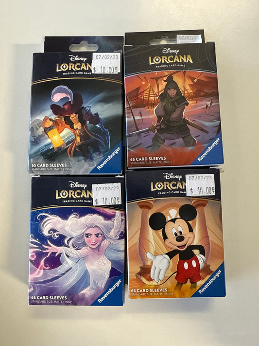 DISNEY LORCANA TRADING CARD SLEEVES 65 PACK CHOOSE CHARACTER ELSA MULAN MICKEY MOUSE