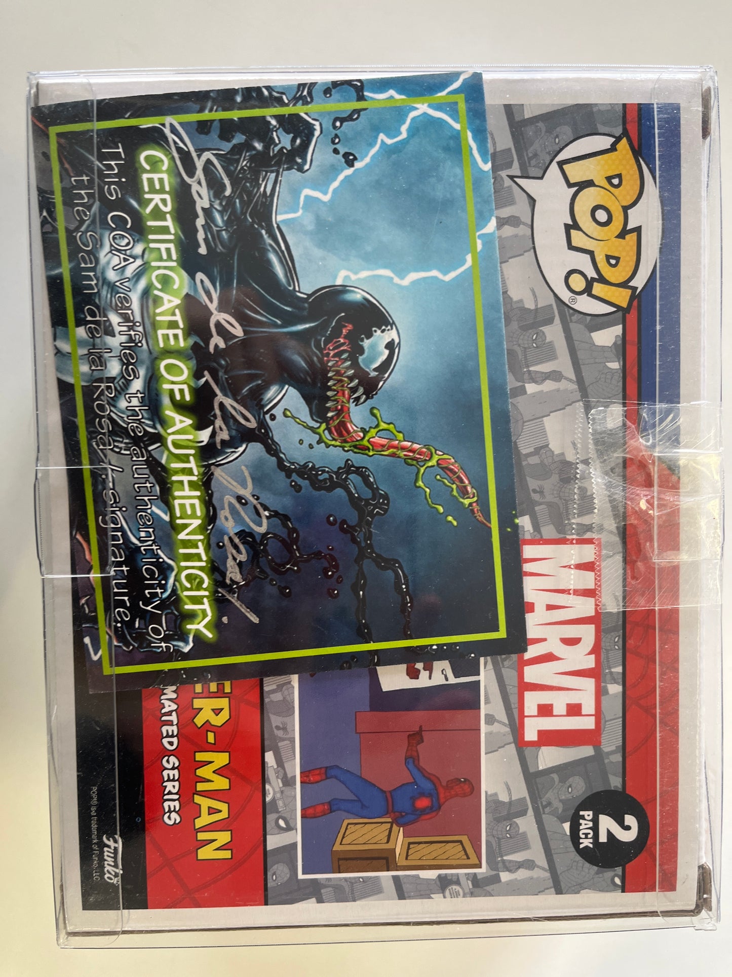 FUNKO POP SPIDER-MAN VS SPIDER-MAN MARVEL 2-PACK SKETCH WITH SAM DE LE ROSA SIGNATURE