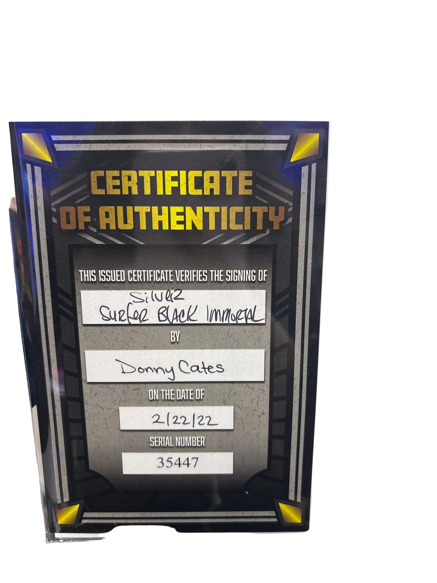MARVEL SILVER SURFER BLACK IMMORTAL SIGNED BY DONNY CATES W COA
