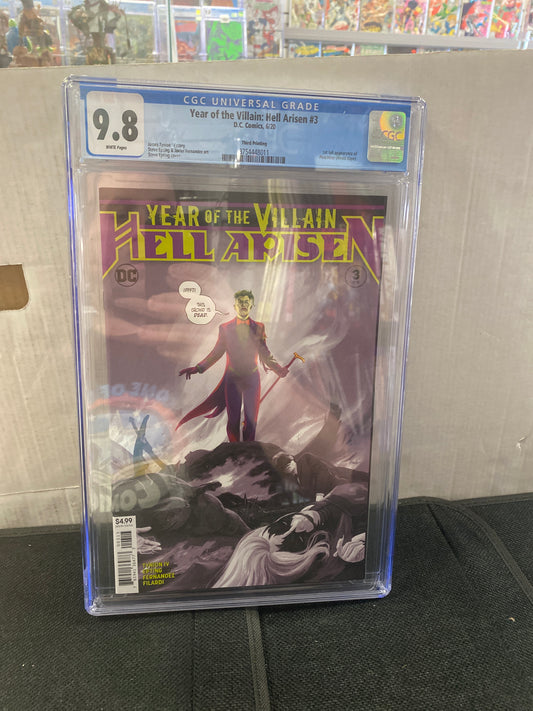 YEAR OF THE VILLAIN: HELL ARISEN #3 CGC 9.8 (2020, HTF 3rd PRINTING, 1ST APPEARANCE OF PUNCHLINE!)