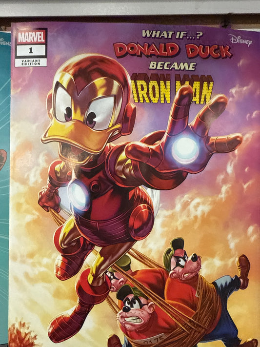 Marvel Comics What if ? Donald Duck became Iron Man VARIANT teal city